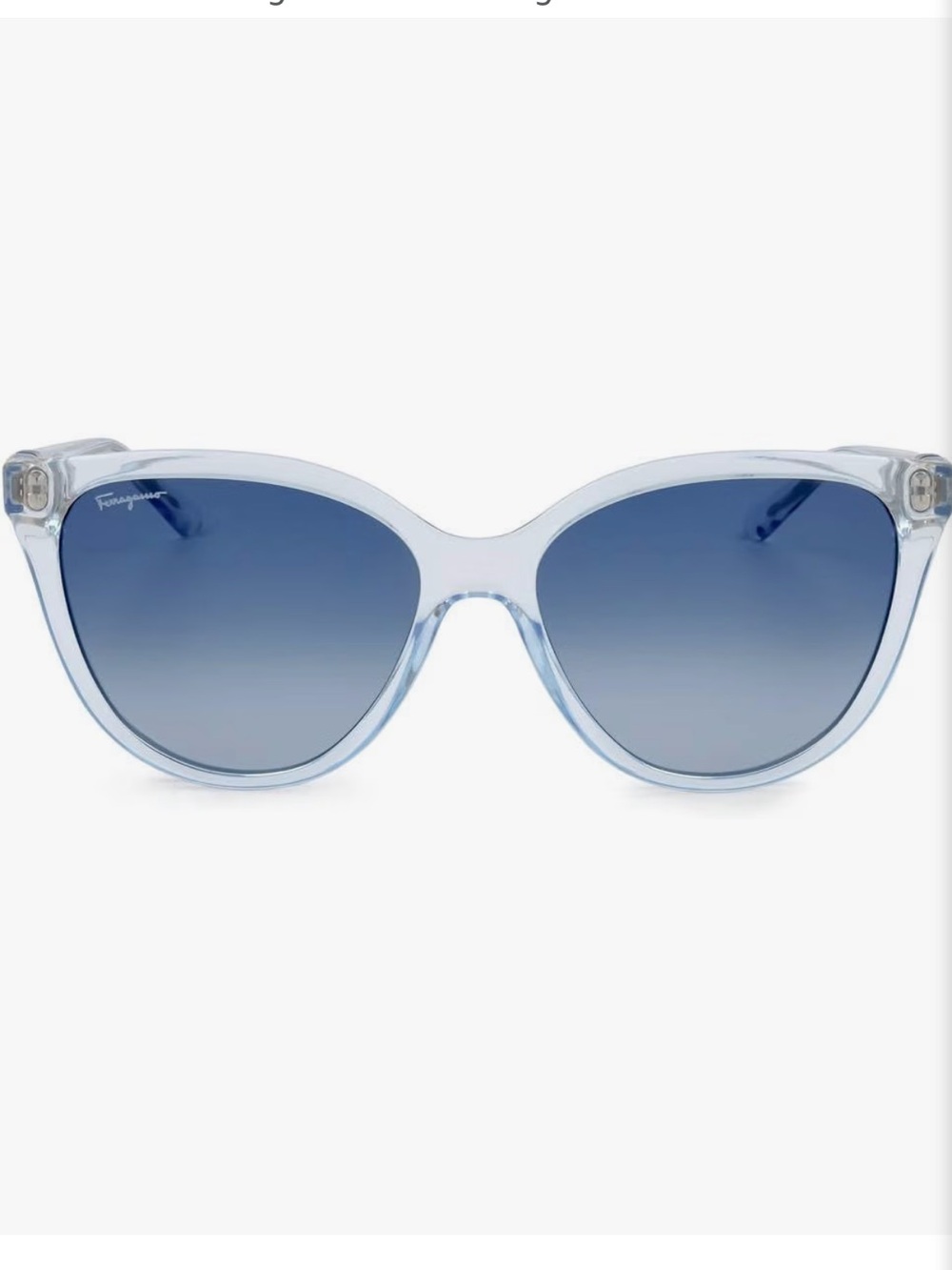 Salvatore Ferragamo Transparent Light Blue Sunglasses w/Gold Tone Accent New